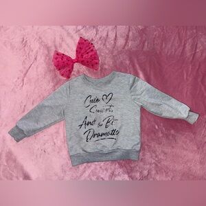 Gray Kids Sweatshirt with Pink Bow